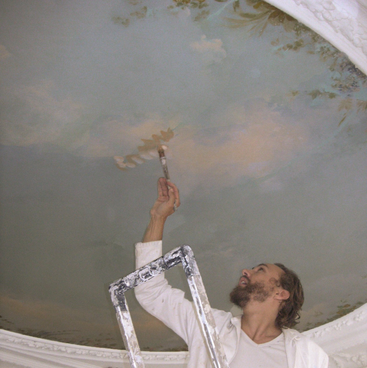 Premiers travaux liés aux Patrimoine historiques, technique à l'huile.